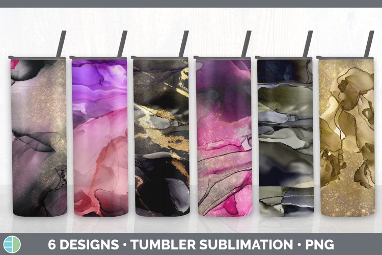 Pink Alcohol Ink Tumbler | Geode Sublimation Bundle