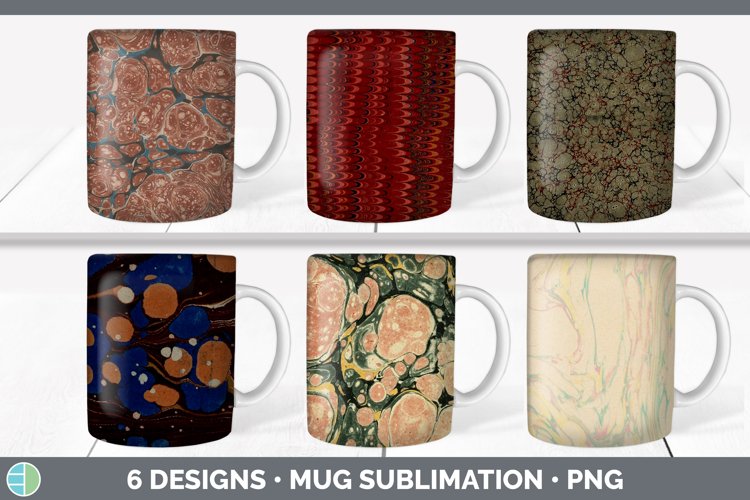 Vintage Mug Sublimation | Marble Coffee Cup Designs PNG