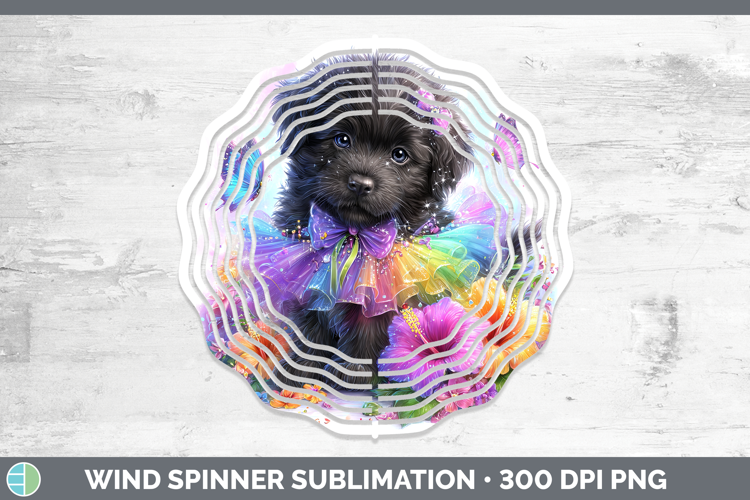 Dogs 03 Rainbow Summer Newfoundland Wind Spinner Sublimation
