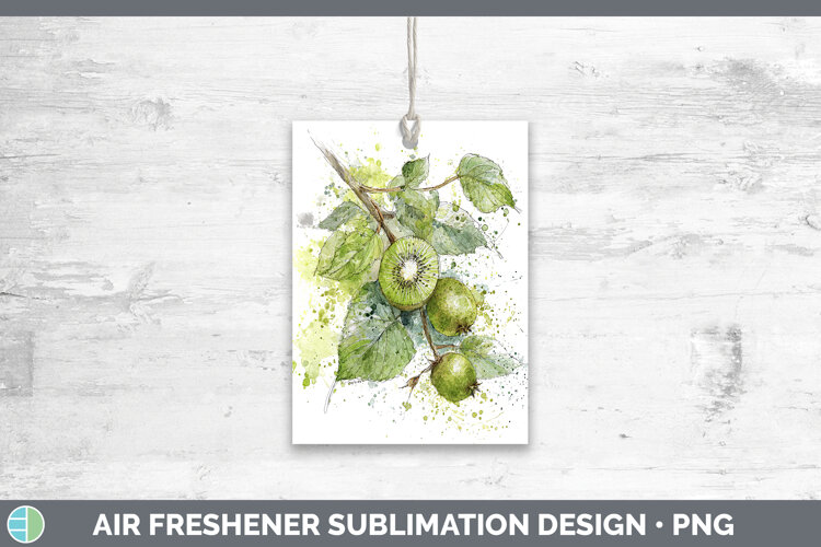 Kiwi Fruit Sketch Air Freshener Sublimation Design example image 1