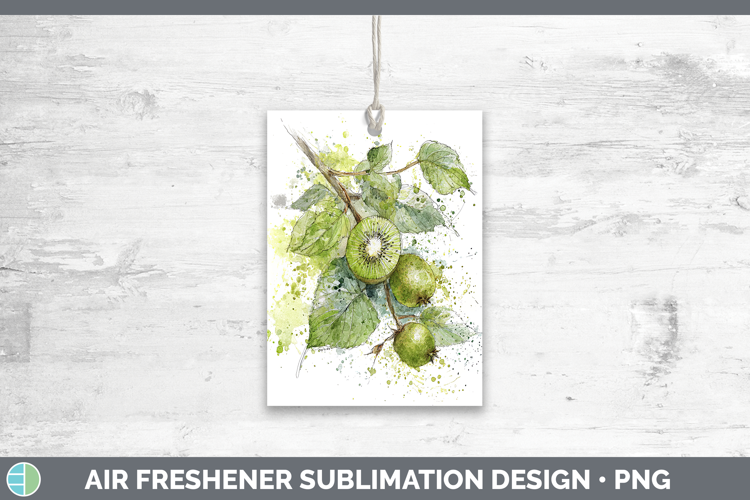 Kiwi Fruit Sketch Air Freshener Sublimation Design