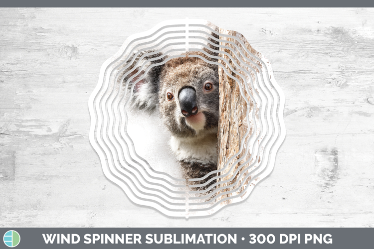 Koala Safari Tree Peek Wind Spinner Sublimation Design