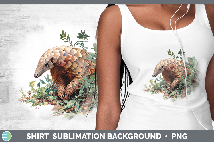 Pangolin Safari Botanicals Shirt Sublimation Design
