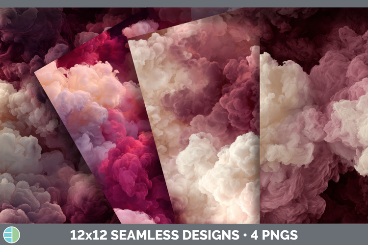 Burgundy and Pink Seamless Smoke Clouds Textured Background