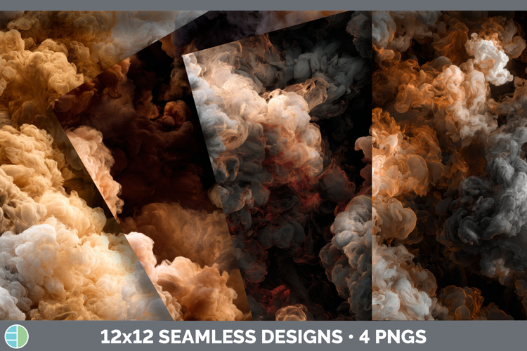 Black and Copper Seamless Smoke Clouds Textured Background P