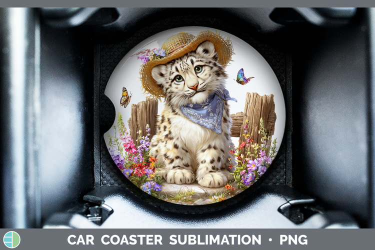 Wild Cats Bandana Summer Leopard Snow Car Coaster Sublimatio