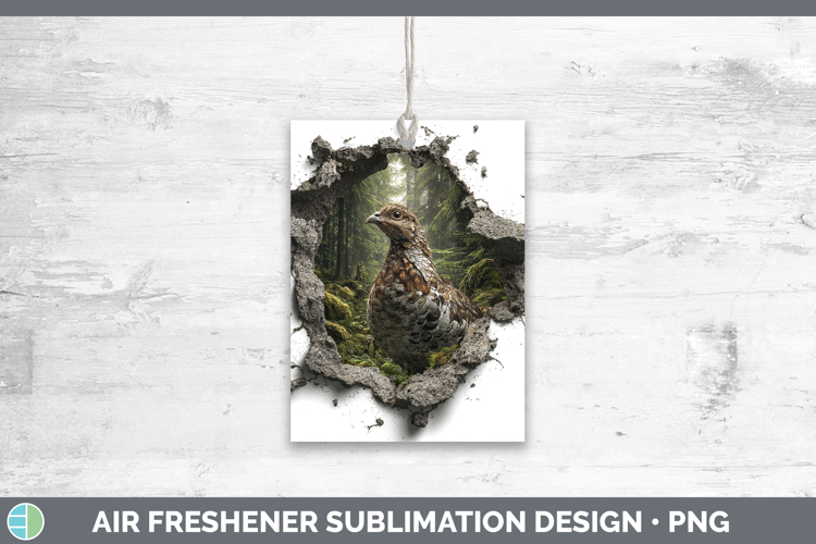 Grouse Woodland 3D Hole Air Freshener Sublimation Design