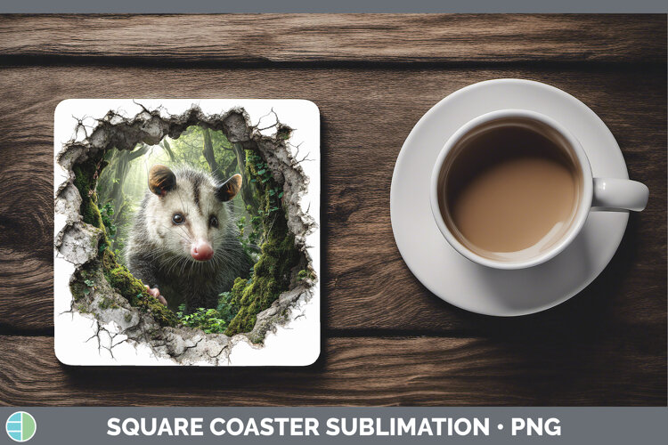 GorgeousWoodland 3D Hole Square Coaster design.