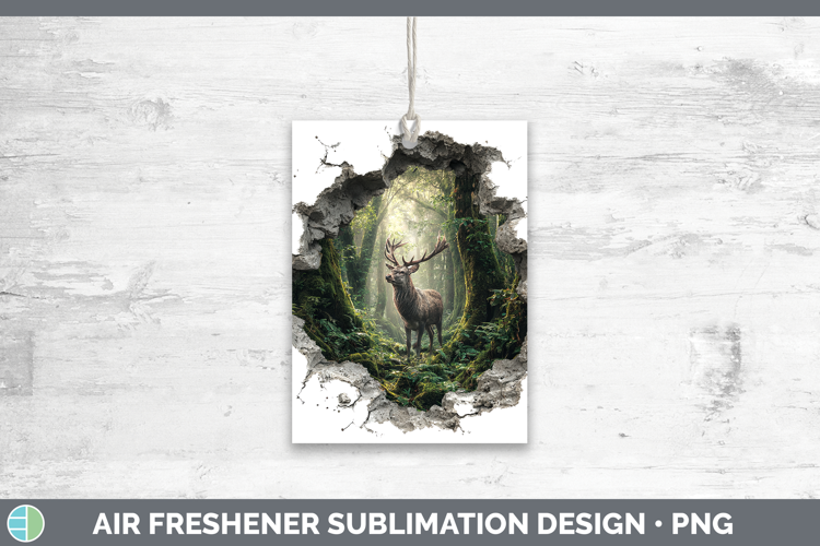 Reindeer Woodland 3D Hole Air Freshener Sublimation Design