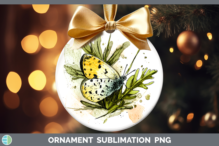Eighty-Eight Butterflies Sketch Ornament Sublimation Design