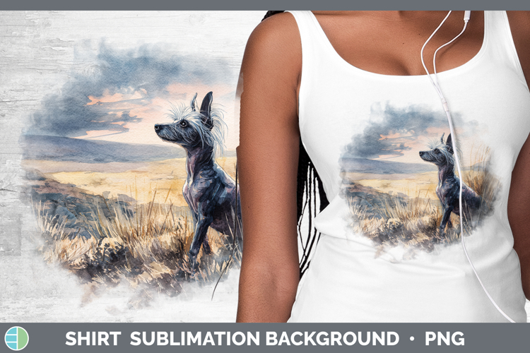 Hairless Chinese Crested Dogs 04 Sunset Shirt Sublimation De
