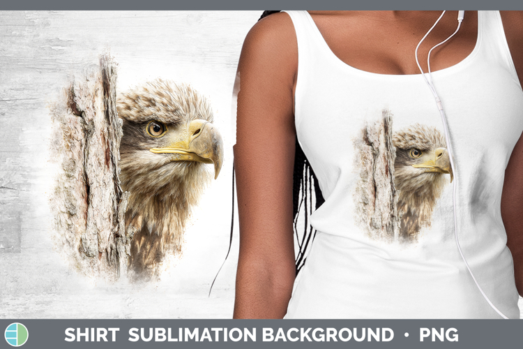 Whitetailed Eagle Tree Peek Shirt Sublimation Design