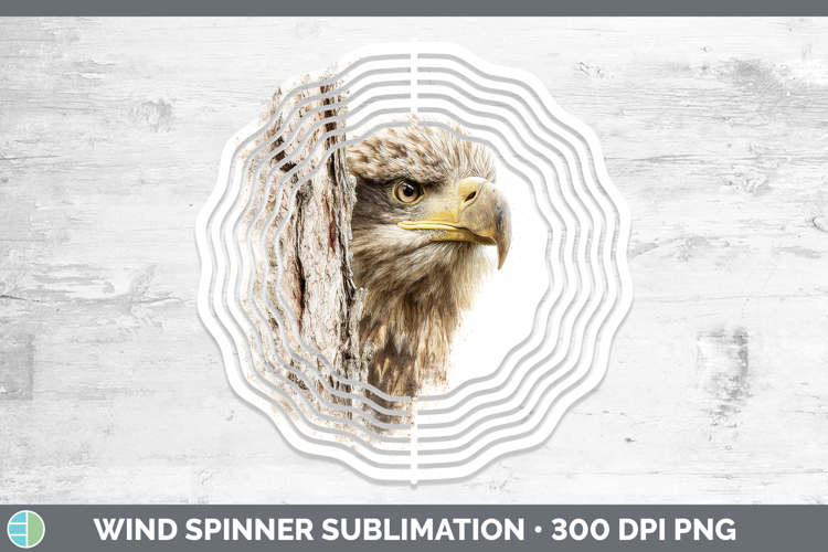 Whitetailed Eagle Tree Peek Wind Spinner Sublimation Design