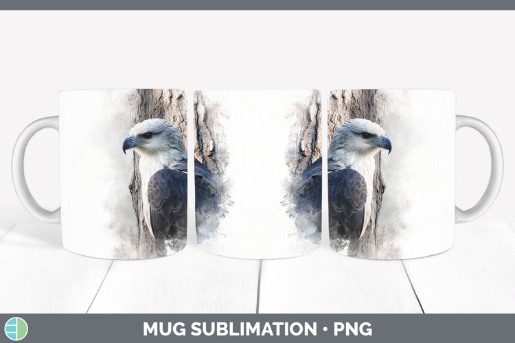 Whitebellied Sea Eagle Tree Peek Mug Wrap Sublimation Desig