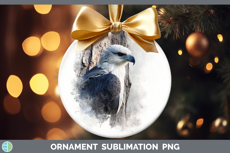 Whitebellied Sea Eagle Tree Peek Ornament Sublimation Desig