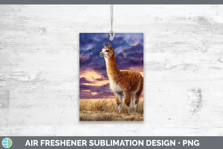 Alpaca Farm Sunset Air Freshener Sublimation Design