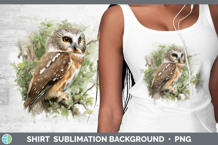 Northern Sawwhet Owl Owls Sketch Shirt Sublimation Design