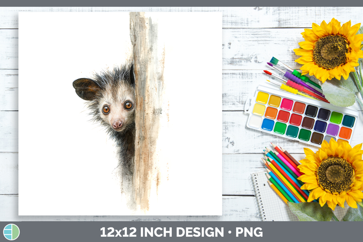Aye-aye 01.png Primate Tree Peek-A-Boo Paper Backgrounds Des
