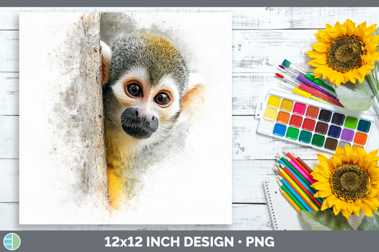 Squirrel Monkey 01.png Primate Tree Peek-A-Boo Paper Backgro