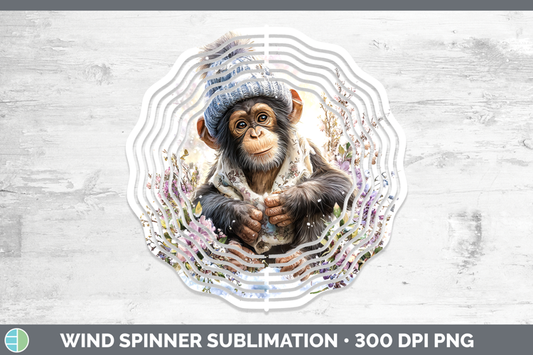 Bonobo Primate Winter Knit Hat Wind Spinner Sublimation Desi