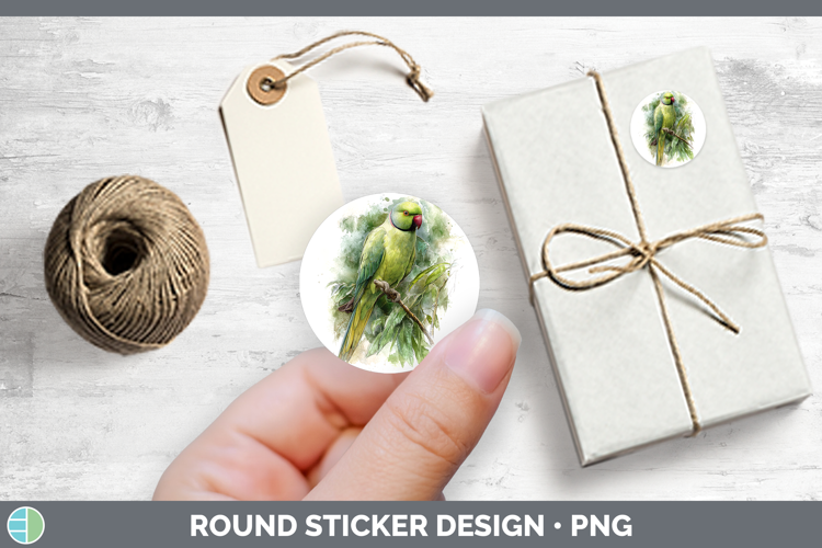 Roseringed Parakeet Parrot Botanicals Stickers Design