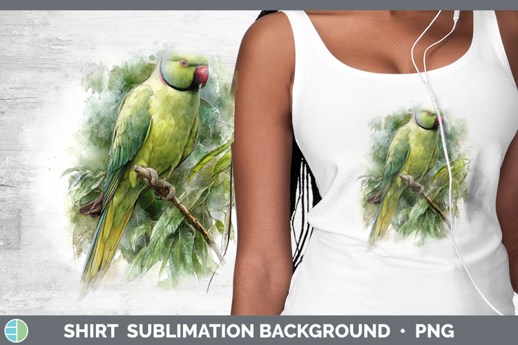 Roseringed Parakeet Parrot Botanicals Shirt Sublimation Des