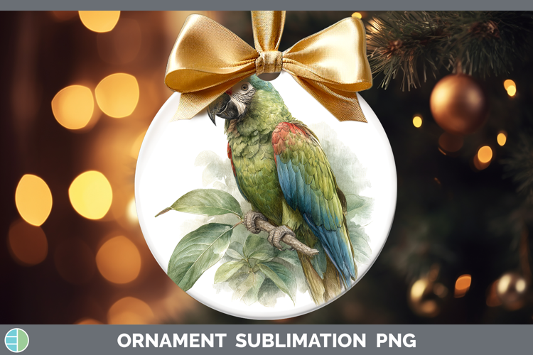 Redshouldered Macaw Parrot Botanicals Ornament Sublimation