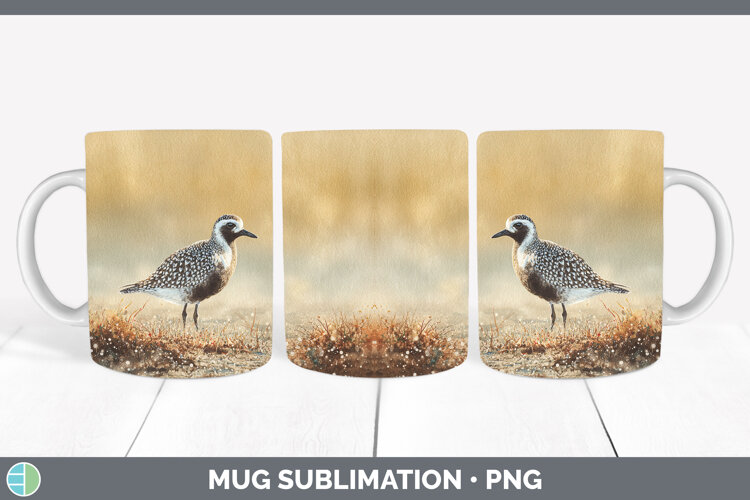 Blackbellied Plover Shorebirds Sunset Mug Wrap Sublimation example image 1