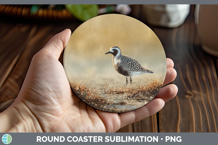 Blackbellied Plover Shorebirds Sunset Round Coaster Sublima