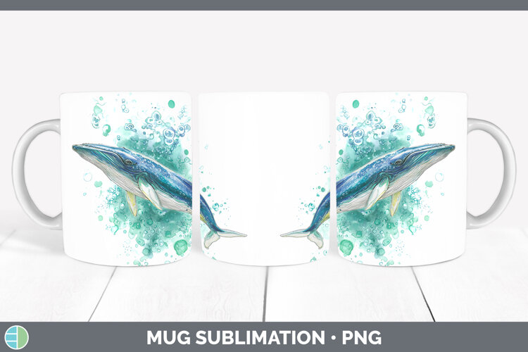 Bryde’s Whale Whales Sketch Mug Wrap Sublimation Design example image 1