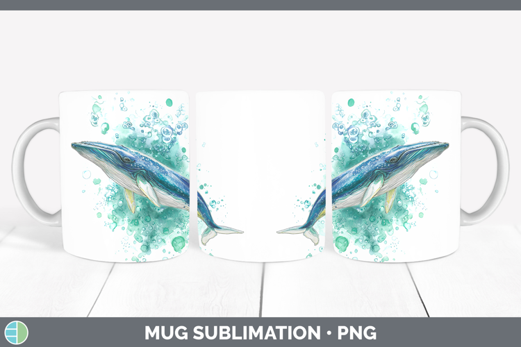 Bryde’s Whale Whales Sketch Mug Wrap Sublimation Design