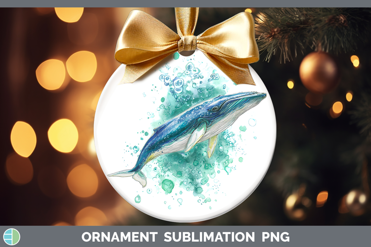 Bryde’s Whale Whales Sketch Ornament Sublimation Design