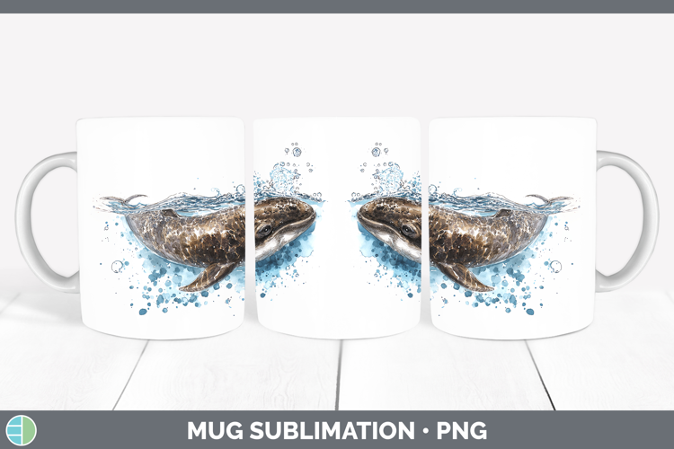 Cuvier’s Beaked Whale Whales Sketch Mug Wrap Sublimation Des