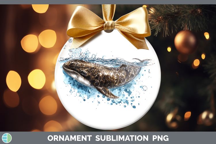 Cuvier’s Beaked Whale Whales Sketch Ornament Sublimation Des