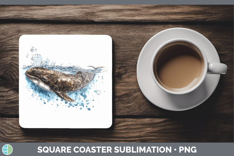 Cuvier’s Beaked Whale Whales Sketch Square Coaster Sublimati