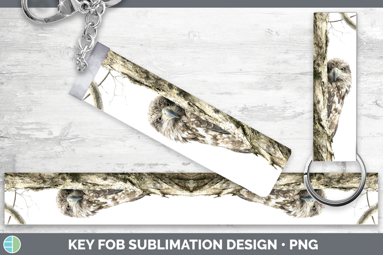 Whitetailed Eagle Tree Peek Key Fob Sublimation Design
