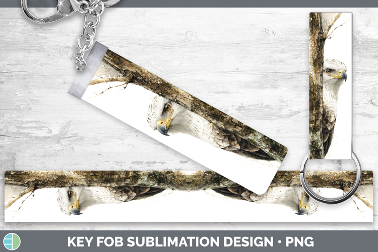 Whitebellied Sea Eagle Tree Peek Key Fob Sublimation Design