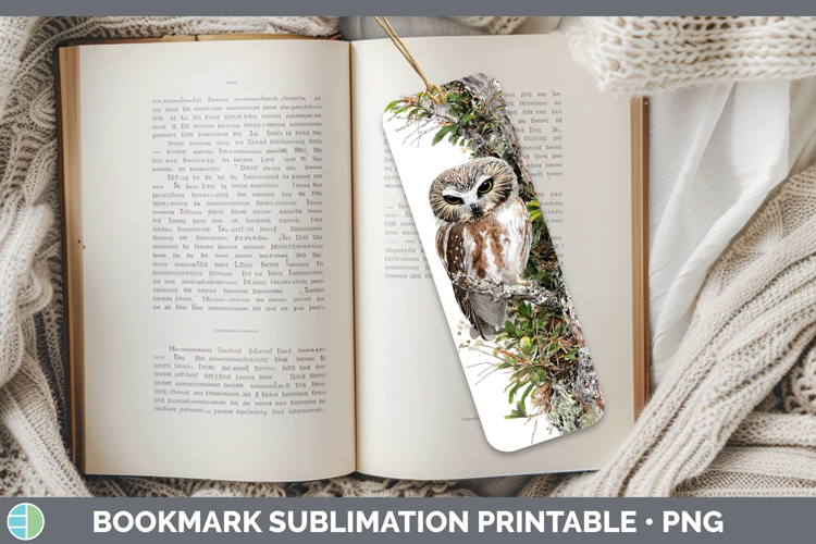 Northern Sawwhet Owl Owls Sketch Bookmark Sublimation Desig