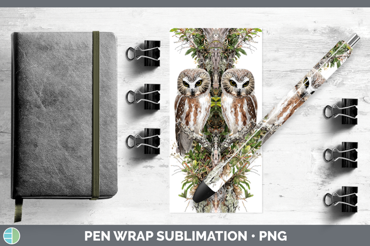 Northern Sawwhet Owl Owls Sketch Pen Wrap Sublimation Desig