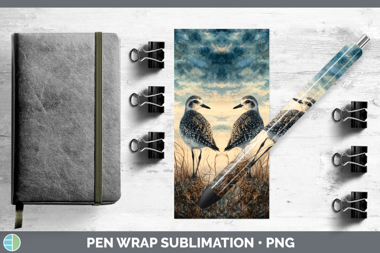 Blackbellied Plover Shorebirds Sunset Pen Wrap Sublimation example image 1