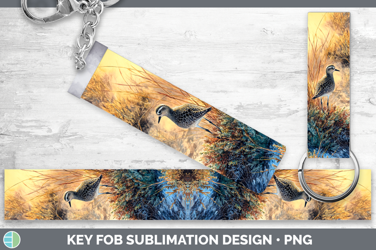 American GoldenPlover Shorebirds Sunset Key Fob Sublimation