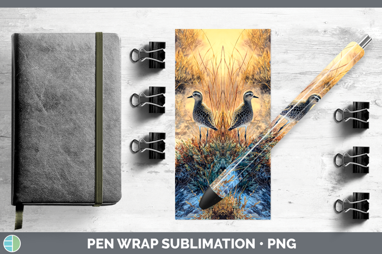 American GoldenPlover Shorebirds Sunset Pen Wrap Sublimatio
