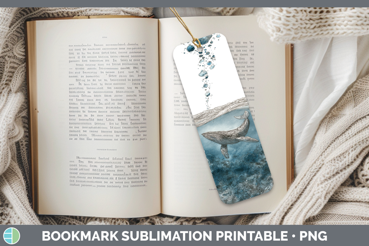 Bryde’s Whale Whales Sketch Bookmark Sublimation Design