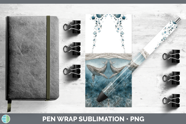 Bryde’s Whale Whales Sketch Pen Wrap Sublimation Design