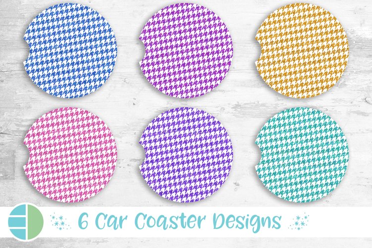 Houndstooth Car Coaster Design Sublimation Designs Bundle