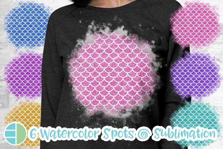 Glitter Mermaid Scales Background Spring Sublimation Bundle example image 1