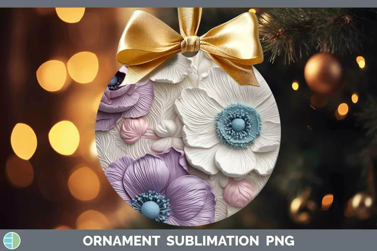 3D Anemone Ornament Sublimation Bauble Designs