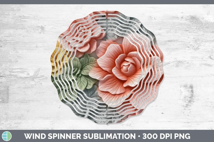 3D Flowers Begonia Wind Spinner Sublimation Spinner Designs example image 1