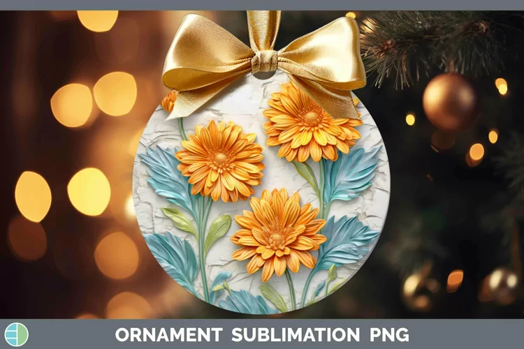 3D Calendula Ornament Sublimation Bauble Designs