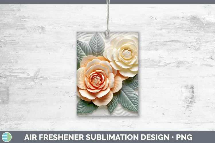 3D Camellia Air Freshener Sublimation Car Freshener Designs